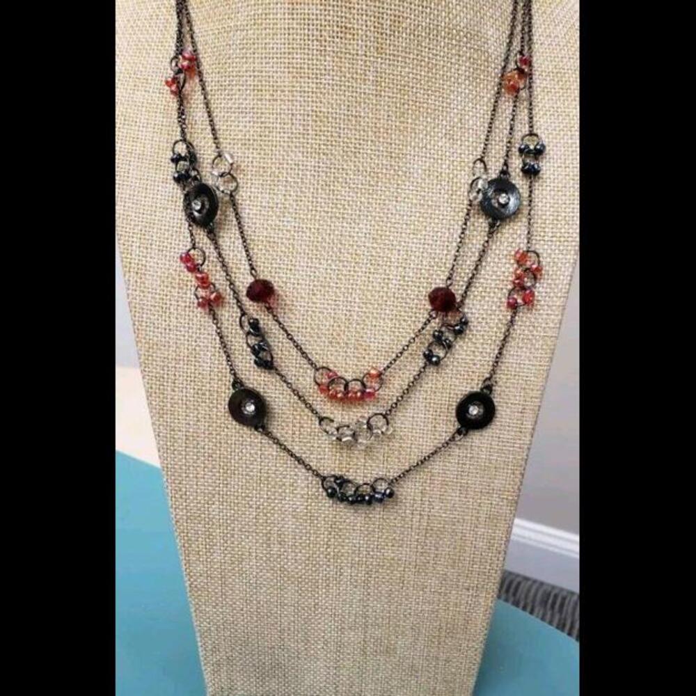Christopher And Banks‎ NEW Necklace Black Red Style 2503 TAGS $22.95 RETAIL